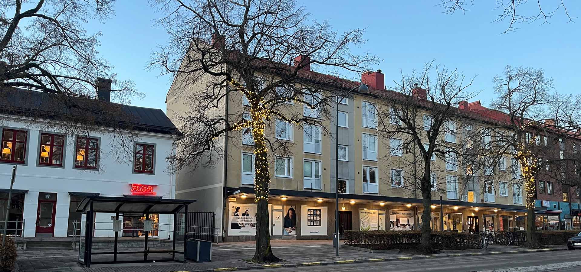 vy över hus i centrala Tranås