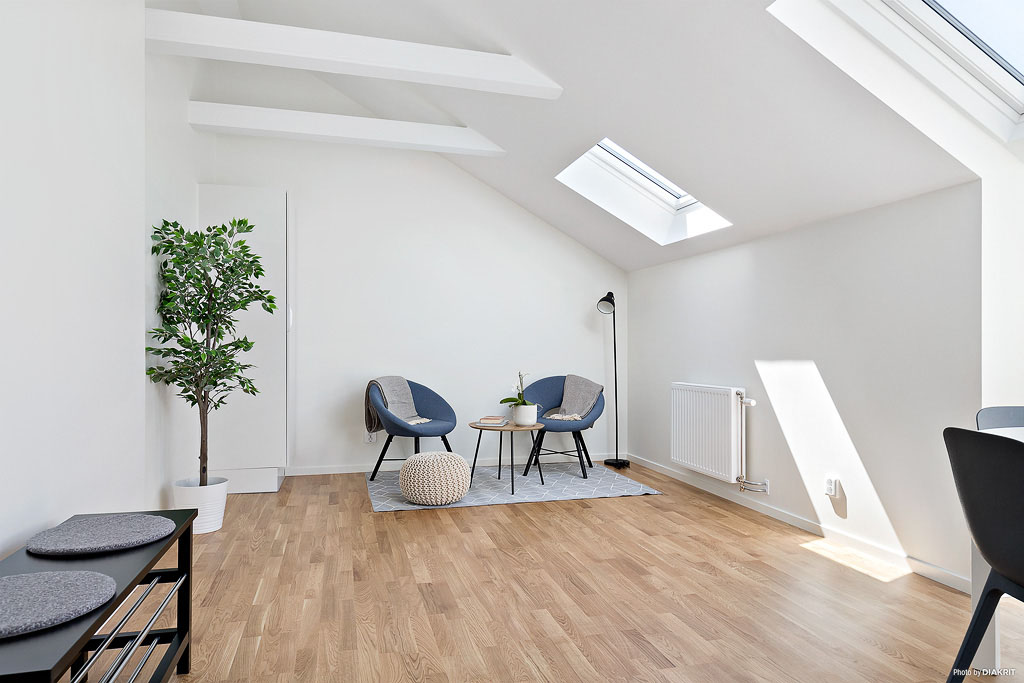 Modern vindslägenhet med öppen planlösning i centrala Kristianstad - Uthyres.