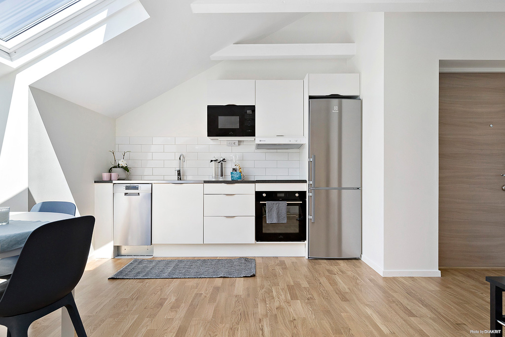 Nybyggd vindslägenhet med topputrustat kök tillgänglig för uthyrning i centrala Kristianstad.